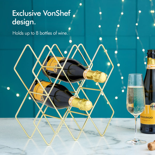 VonShef Tabletop Wine Bottle Rack in Gold & Reviews Wayfair